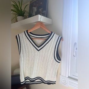 V-Neck Cable Knit Sweater
